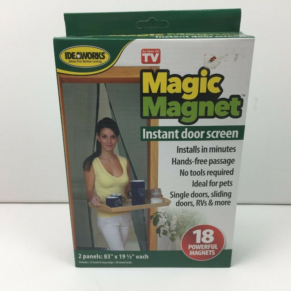 Ideaworks Magic Magnet Instant Door Screen 2 Panels As Seen On TV